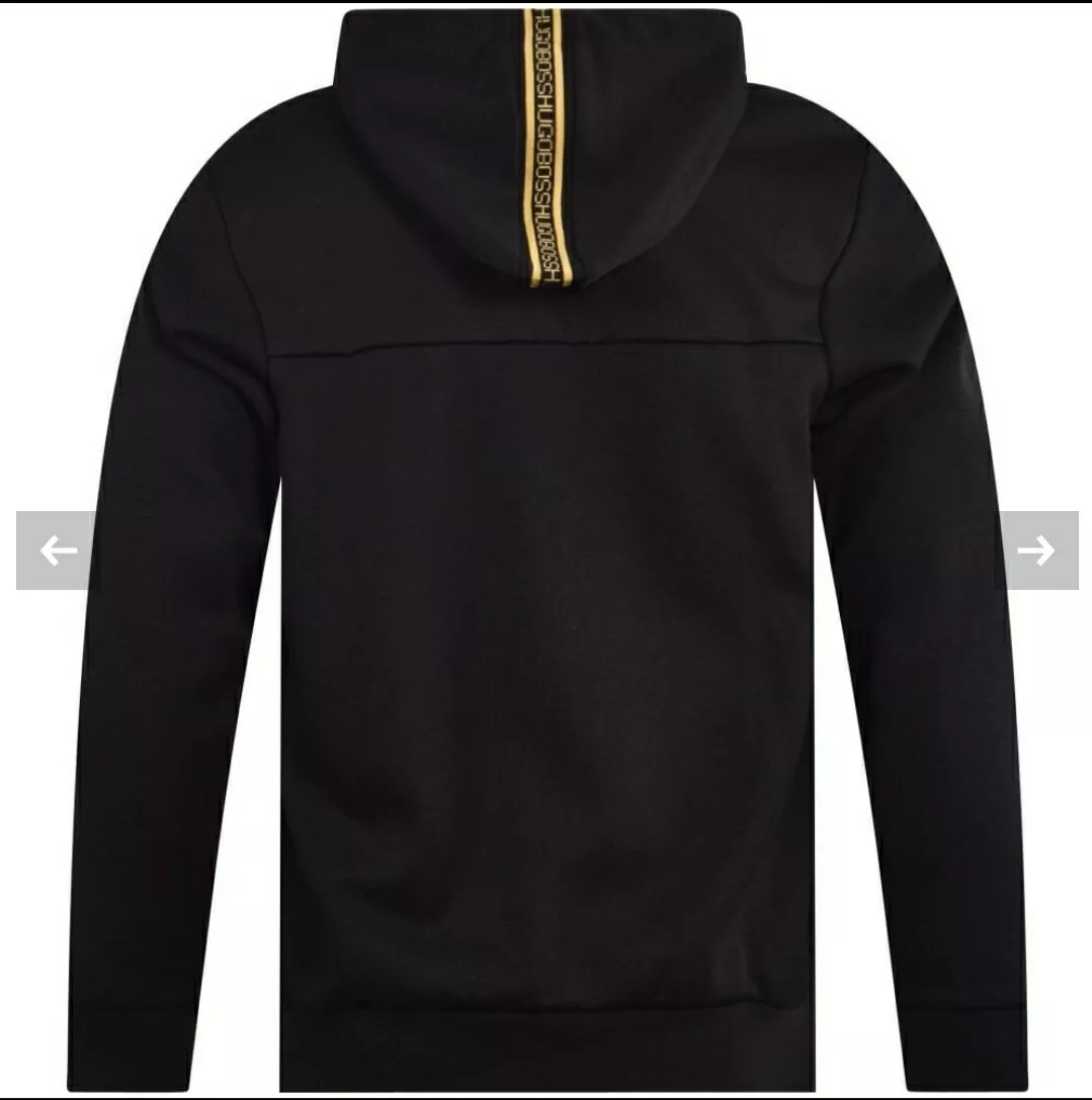 Hugo Boss Saggy Win Cotton-blend zip-through hoodie with curved logo  50418944 L