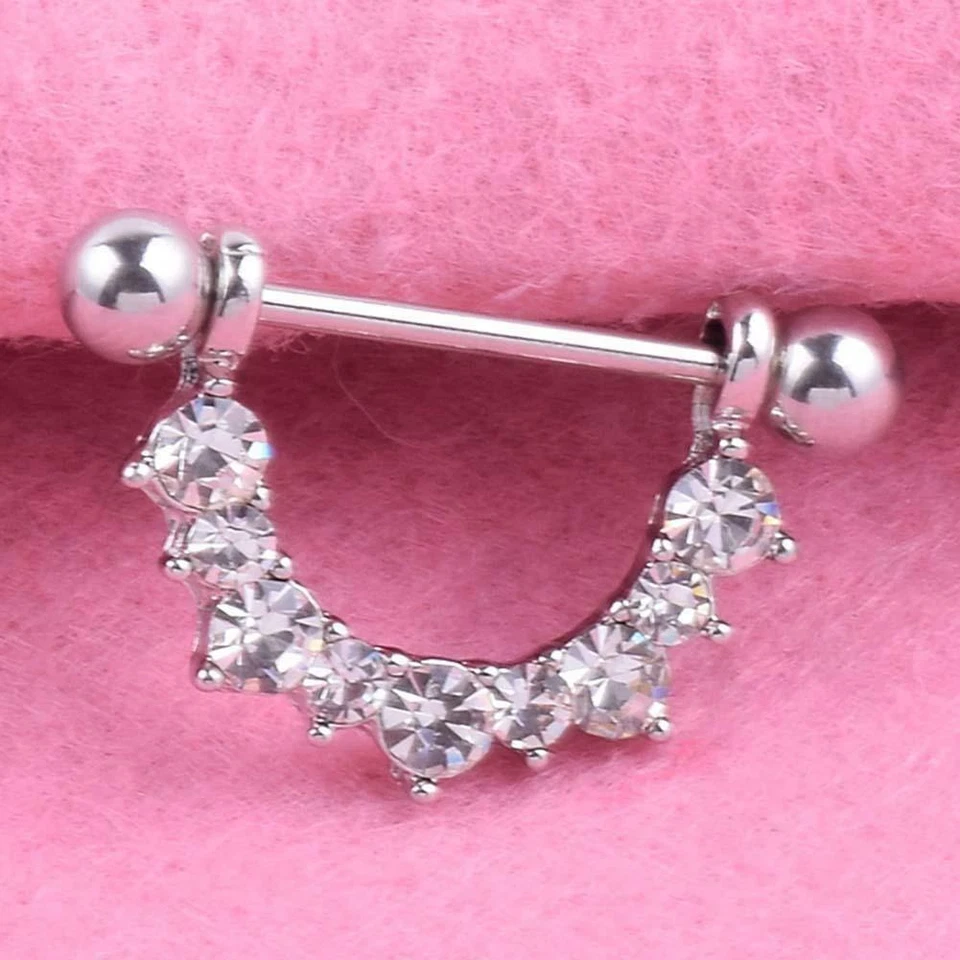 Barras de escudo perforación de estrás en forma de U perforación de acero perforación de pezón para mujer Foto 3 de 4