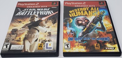 PS2 Lot: Star Wars ''Battlefront'' & Destroy All Humans! Video Games Greatest Hits