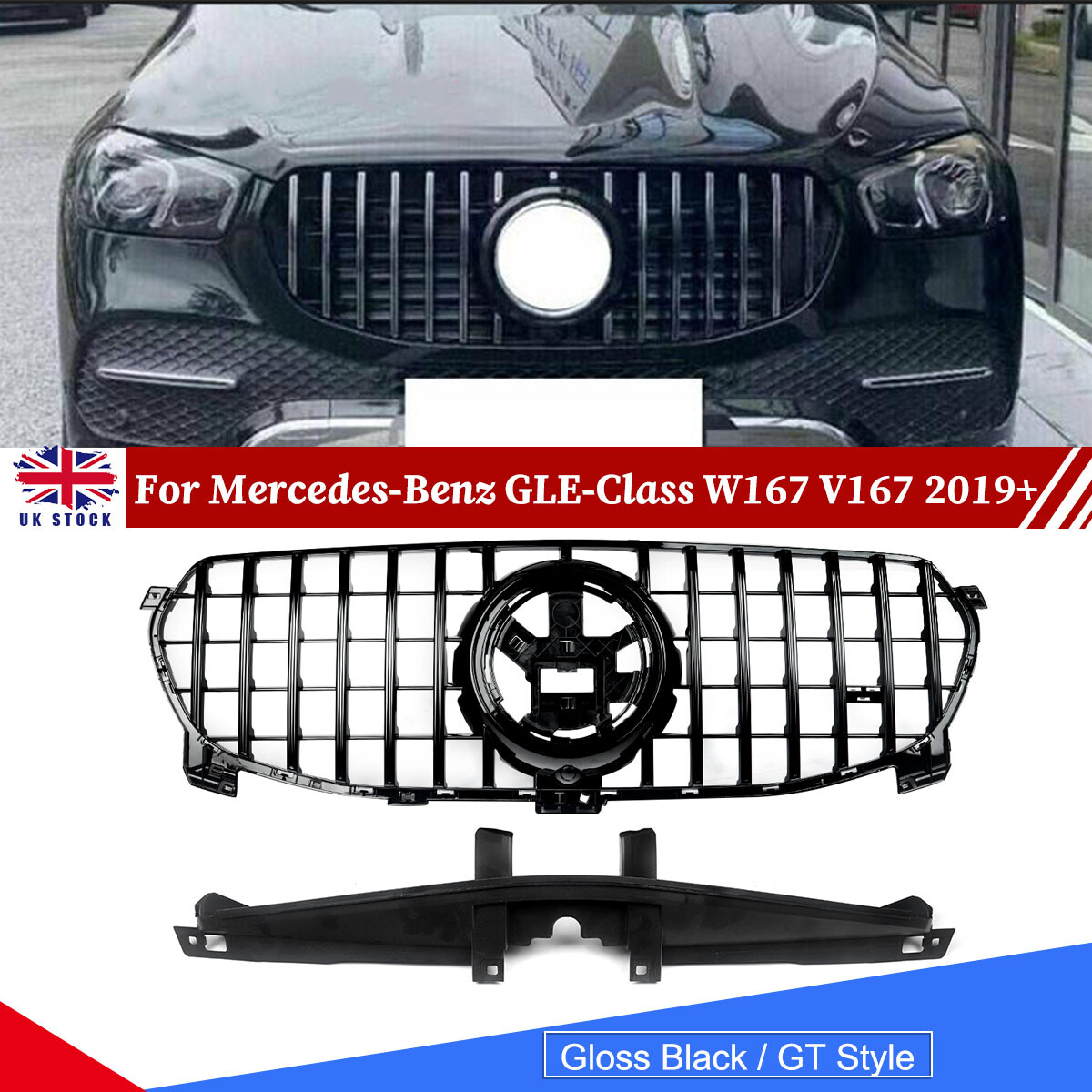 Front Bumper GT Panamericana Grille For Mercedes Benz GLE Class W167 V167 2019+