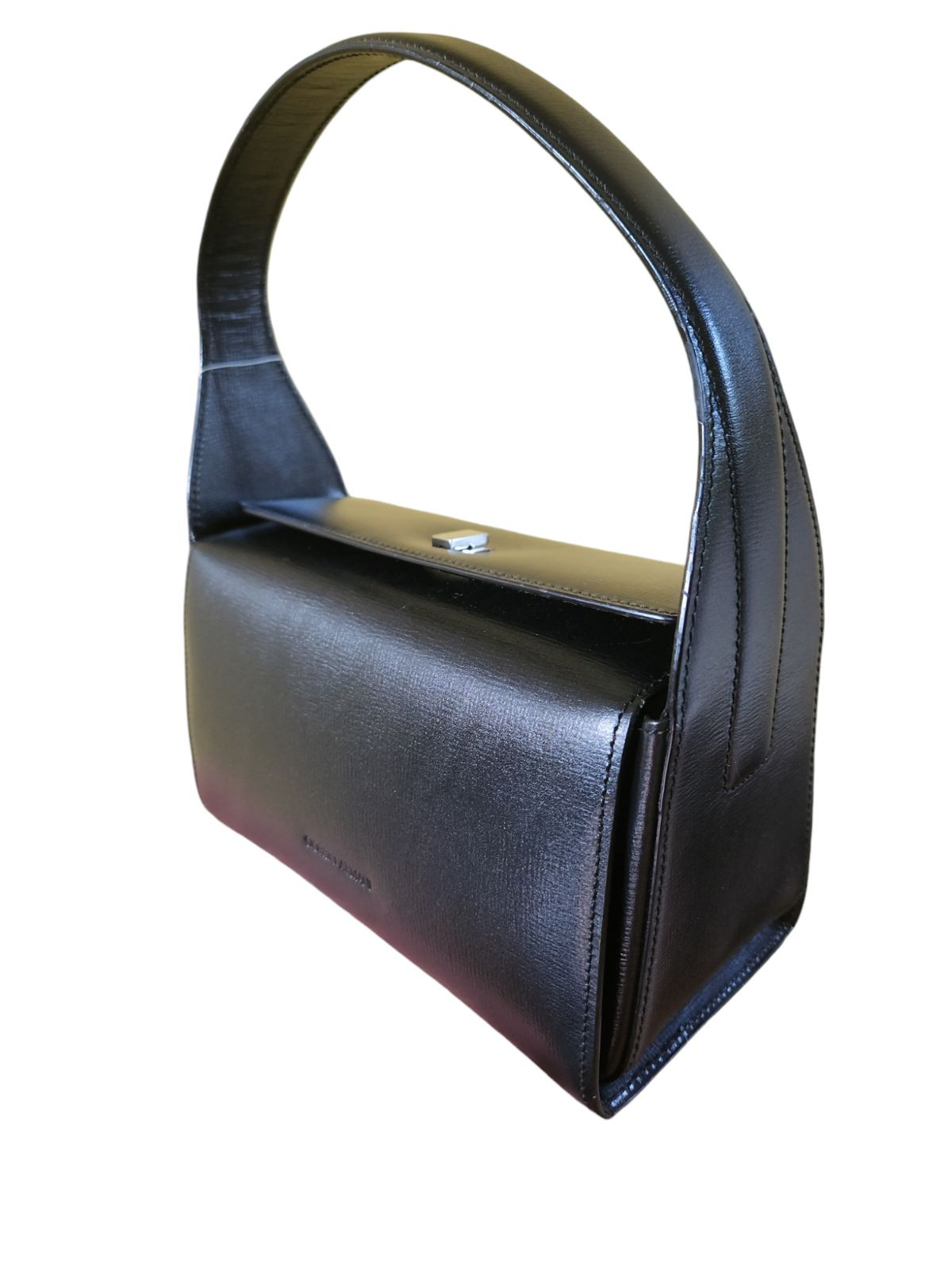 Rare  Giorgio Armani Double Flap Top Turnlock Bag Black Unisex image 2