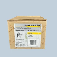 Baldwin 5800.030.PSCOR 3" Oval Rope Rose Passage Latchset Polished Brass