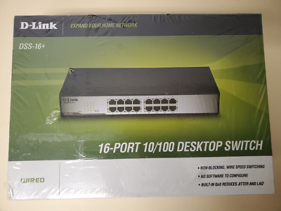 D-Link DSS16+ 16-Ports Unmanaged Rack-Mountable Switch 10/100