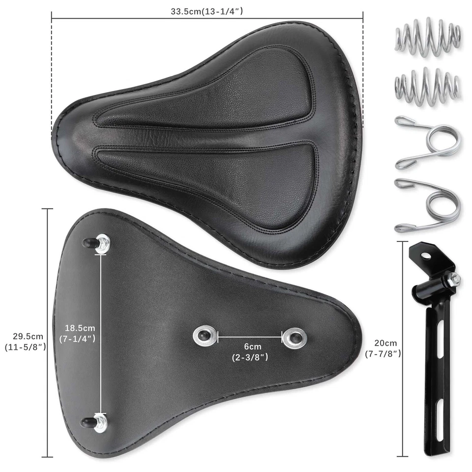 Soporte base asiento solo resorte motocicleta 13" para Harley Chopper Bobber personalizado Foto 2 de 4