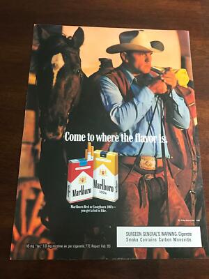 cowboy lighting a cigarette 1969 Marlboro Cigarettes Ad ~ Lights Historical photo of working cowboy