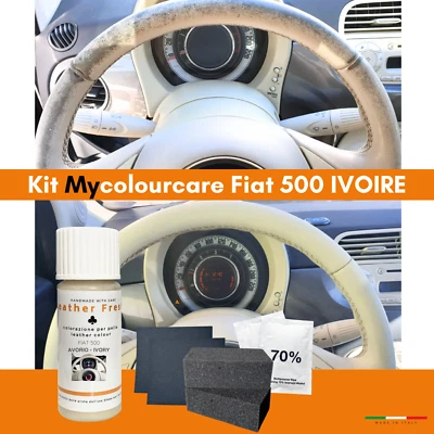 Kit De Rénovation Couleur Volant Ivoire Cuir Fiat 500 Retouche Intérieur 10 Air - Photo 1/4