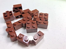 LEGO x 10 Reddish Brown Hinge Brick 1 x 4 Swivel Top Base Complete Assembly 