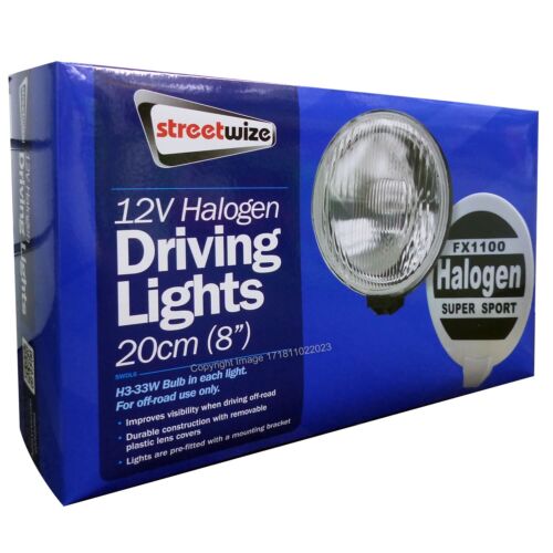 2x 12v Van Rally Sport Giant Round Driving Halogen Spot Lamps Lights+Covers+CP - Picture 7 of 14