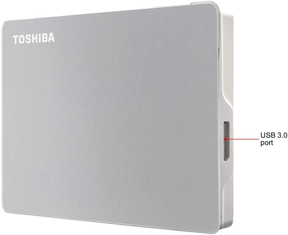 Disco duro externo portátil USB-C USB 3.0 de 2 TB, color plateado para PC - Image 4 of 4