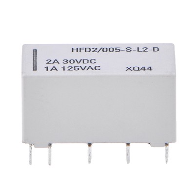 12V coil bistable latching relay DPDT 30VDC 2A 1A 125VAC HFD2/005-S-L2-D_z8