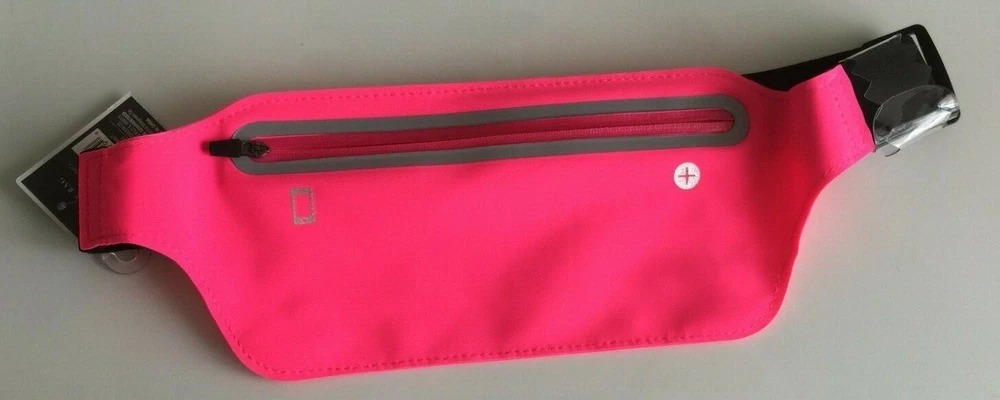 Belt Bag Neon Colors Holds Phone Cards Keys Money Zip Close Adjustable Belt NWT
