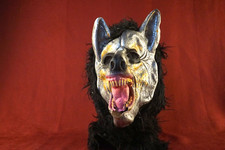 Mascarilla Hombre Lobo Grande para Halloween Pelo Negro