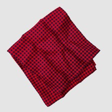  44 Tommy Hilfiger Men's Red Check Solid Silk Pocket Square Handkerchief