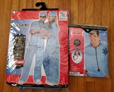 Doctor MD 5-Piece Costume Adult Surgeon Scrubs Halloween Examination Kit NEW
