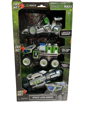 Space Maxx Mini Space Vehicles 3pk Lights Sounds Space Explorers Friction  New