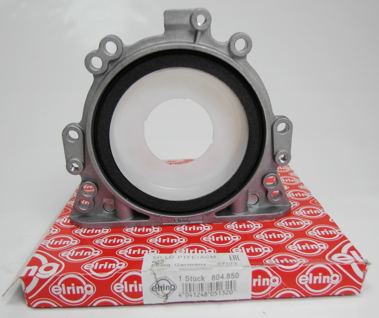 ELRING 804.850 Paraolio Albero Motore PTFE (Politetrafluoretilene)/ACM (Poliacrilico- Caucciù), con bussola montaggio, con alloggiamento - Immagine 2