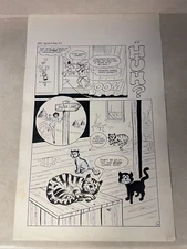 Bunny #16 original comic art 1970 PSYCHEDELIC SHACK CATS ESMERALDA half splash