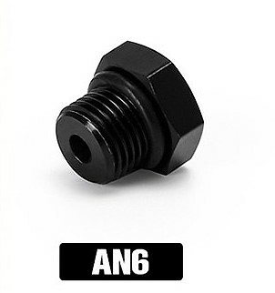 AN6 Stecker Blindstecker mit O Ring - SCHWARZ Aluminium Sechskantkopf Anschluss AN-6