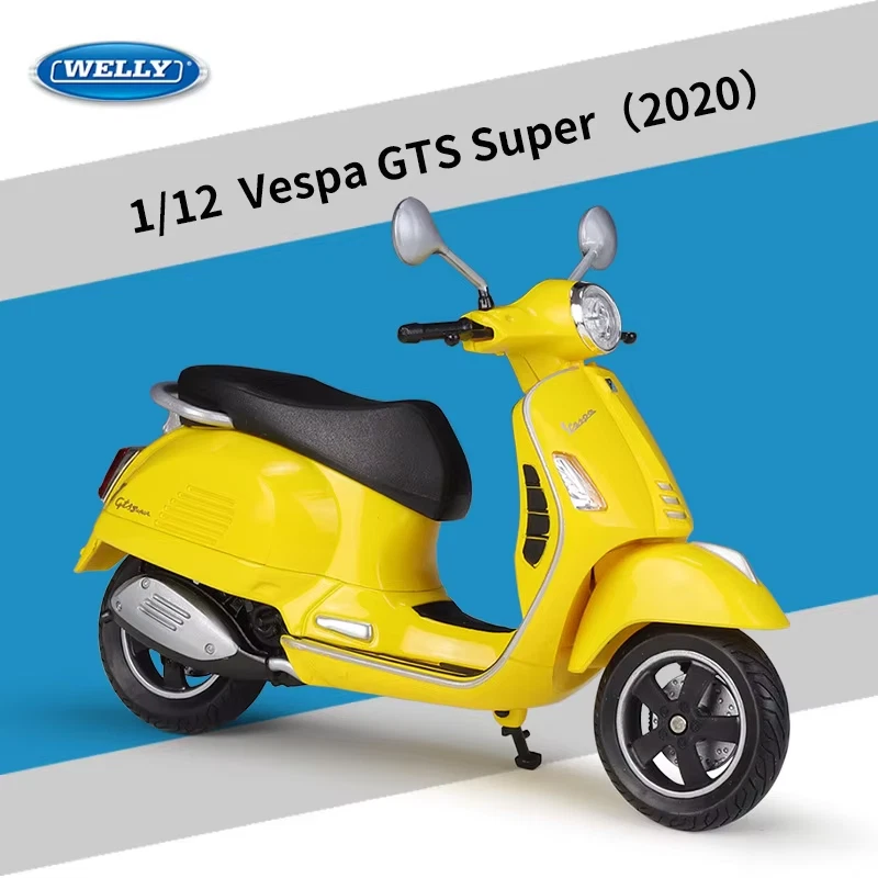 1:12 Vespa GTS Super 2020 Alloy Leisure Motorcycle Model Simulation Metal Street - Image 2 of 4