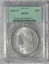 1902-O Morgan Silver Dollar PCGS MS64 Old Green Holder (OGH)