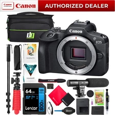 Canon EOS R100 Mirrorless Camera Body 24.1 MP 4K APS-C Kit with Accessory Bundle