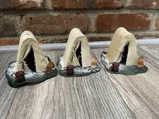 3 Dollhouse Miniature Metal Rustic Camping Tent Cabin Rustic Woods Scene