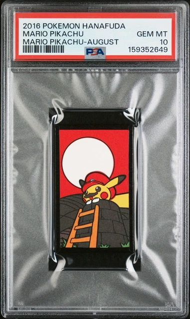 2016 POKEMON HANAFUDA MARIO PIKACHU AUGUST MARIO PIKACHU PSA 10