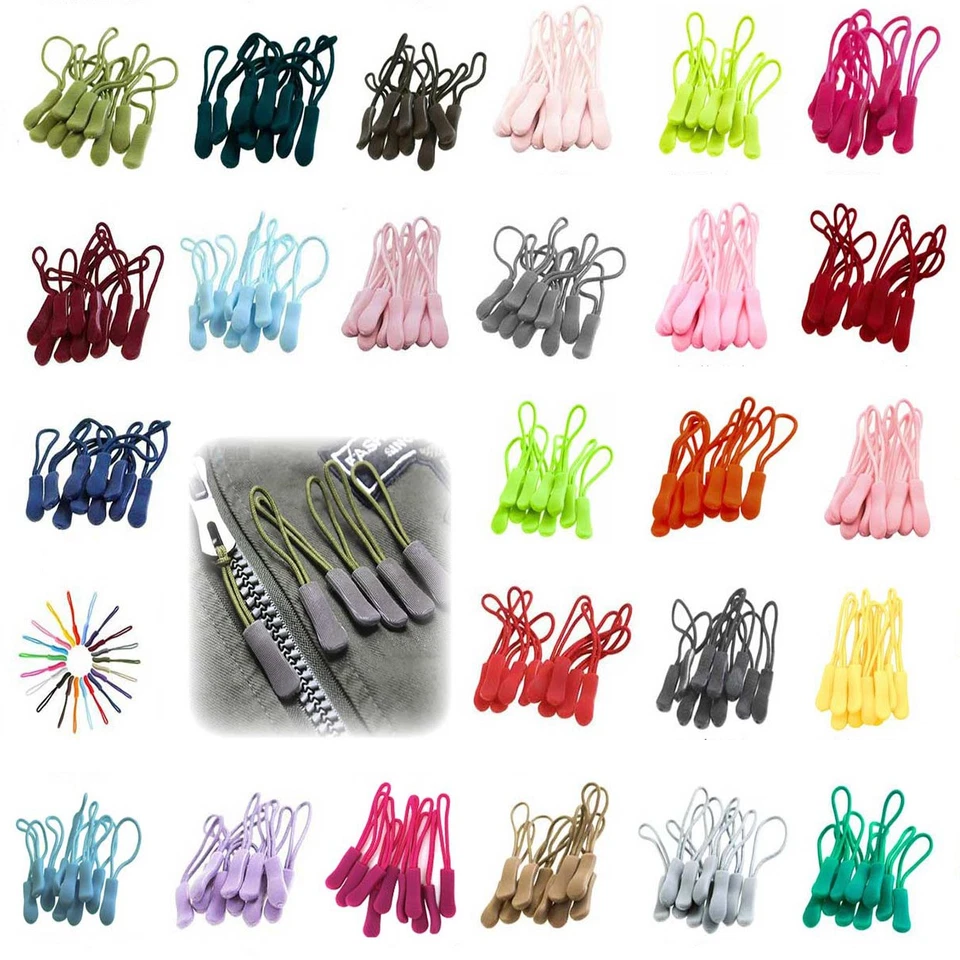 MADDMA 10 Zipperschlaufen 70 Farben Reißverschluss Verlängerung Reißverschlussanhänger