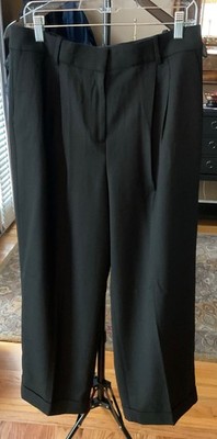 NWT J Crew Essential Wide Leg Pant Italian City Wool Blend 12 Black