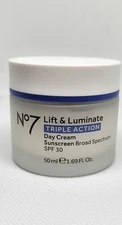 No7 LIFT &LUMINATE TRIPLE ACTION Day CREAM SPF30 Cream 1.69oz NWOB