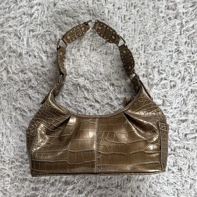 y2k vintage Kathy Van Zeeland leather cheetah shoulder bag