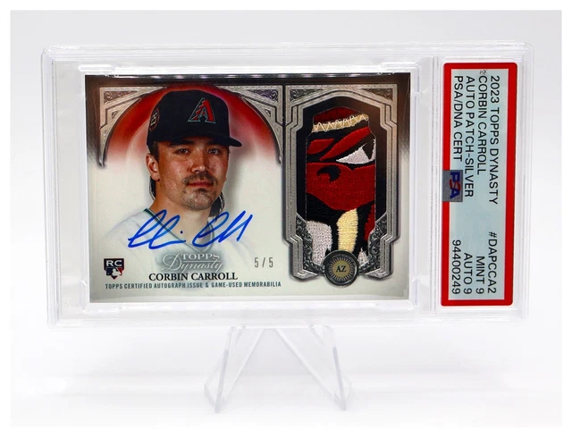 2023 Topps Dynasty Corbin Carroll Silver Patch Auto RC 5/5 PSA MINT 9