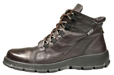ECCO Track Men's Brown Leather Mid Top Hiking Boots Size 7.5 Gore-Tex Waterproof