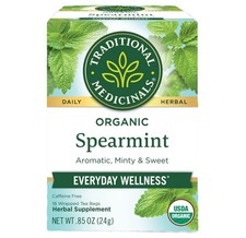 Traditional Medicinals Organic Spearmint Herbal Tea 16 Bags 6 Pack