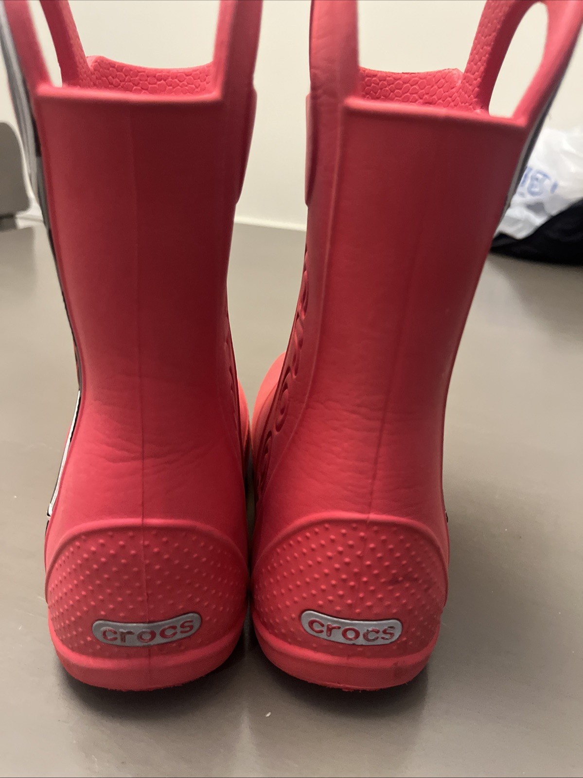 Crocs Cars Lightning McQueen Disney Pixar Red Handle It Rain Boots Junior Size 1 image 6