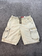 Vintage Unionbay Cargo Shorts Men's 36 Beige Distressed Grunge Skate Wide Y2K