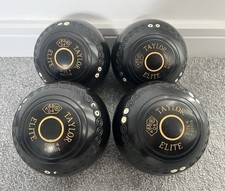 Taylor Elite Lawn Bowls Black Size 4 Set Of 4 Stamped 2004