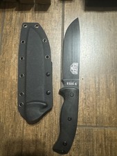 ESEE Model 6 Plain Edge 5.75" Black 1095HC Micarta Fixed Knife w/Sheath 6PB