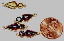 4 RED AB TEAR PENDANT CONNECTOR BEADS MADE WITH SWAROVSKI STARLIGHT 20SS