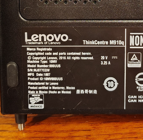 Lenovo ThinkCentre M910Q Quad-Core i7-7700T 256GB M.2 SSD 8GB RAM Tiny PC NO OS - Afbeelding 6 van 9