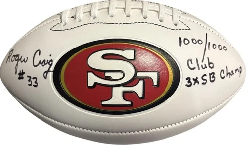 San Francisco 49ers Roger Craig Signed Logo Football JSA Certified