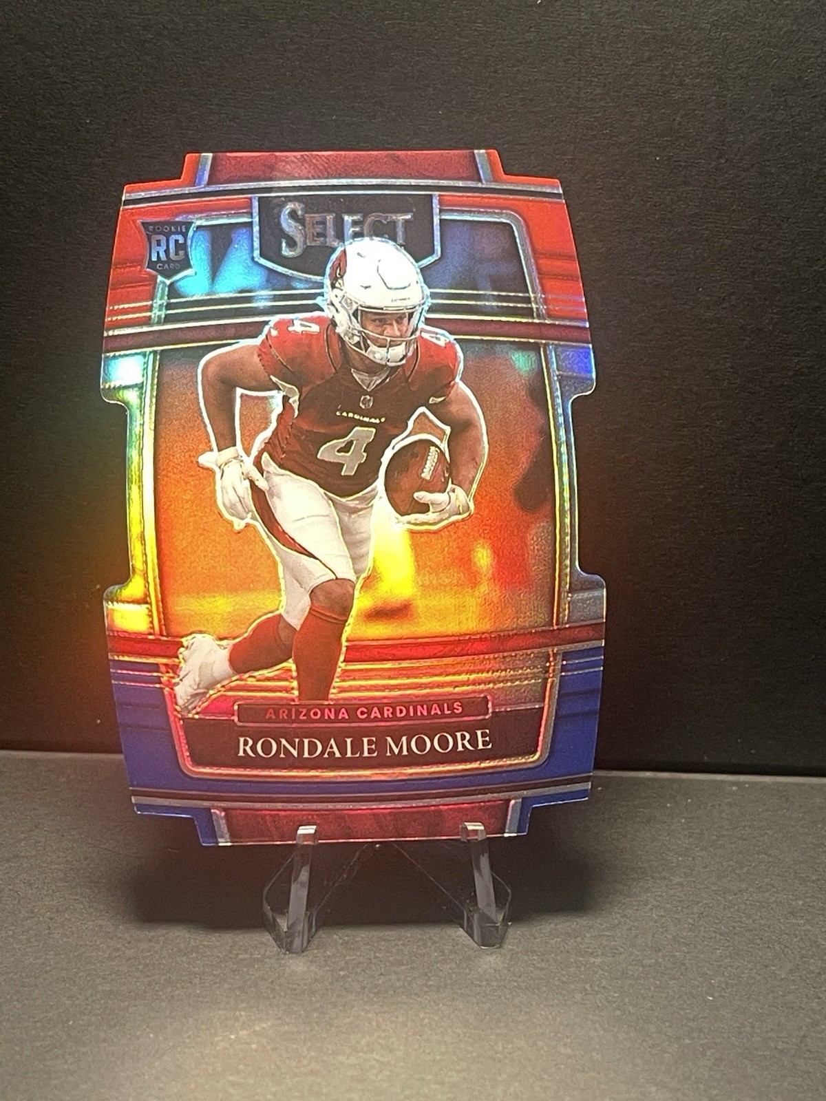 2021 Rondale Moore Panini Select NFL Red & Blue Die-Cut # 58 Premiere Level RC