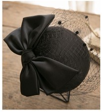 Veil Cap Headpiece Clip Wedding Party Hat Hot Royal Pillbox Hat Mesh