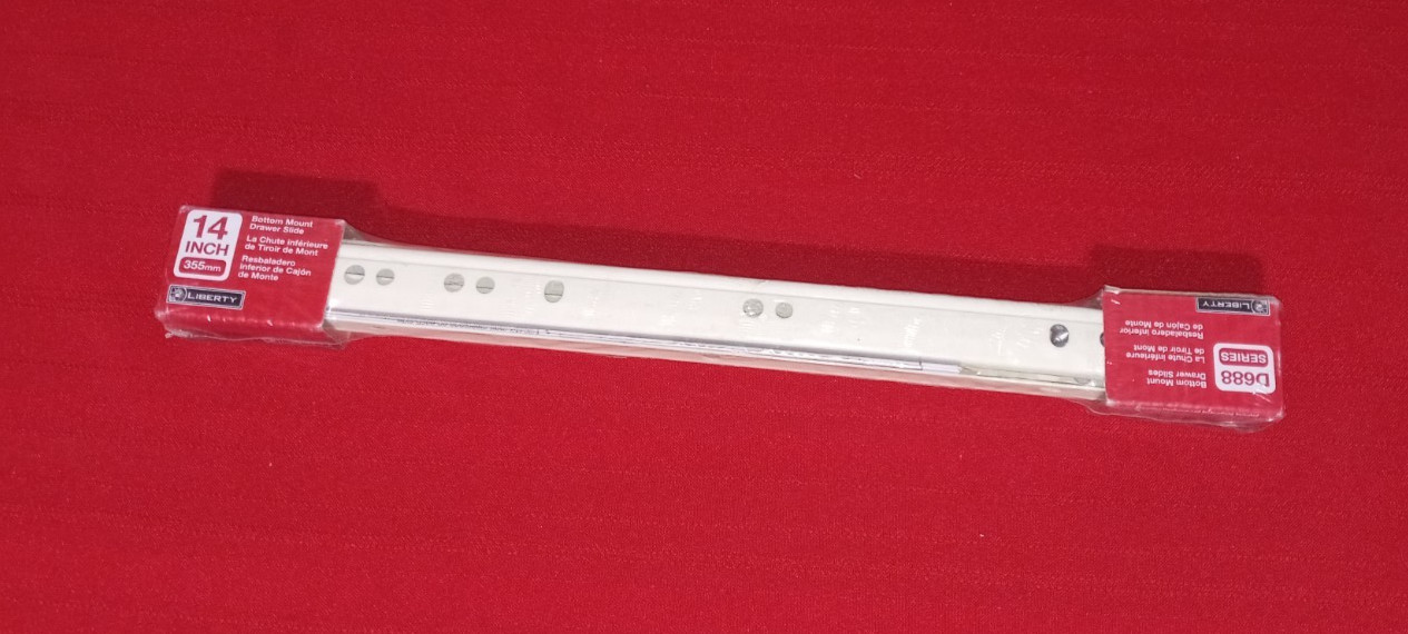 Liberty D68814C-W-TX 14-Inch Bottom Mount Drawer Slide, Whit