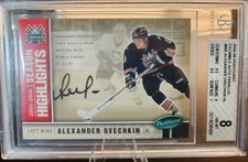 2005 UD Parkhurst Rookie /100 Facsimile Autograph #600 Alex Ovechkin RC SP BGS 8