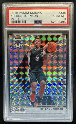 2019-20 Panini Mosaic Keldon Johnson Mosaic Rookie RC #238 Spurs PSA 10 GEM MINT