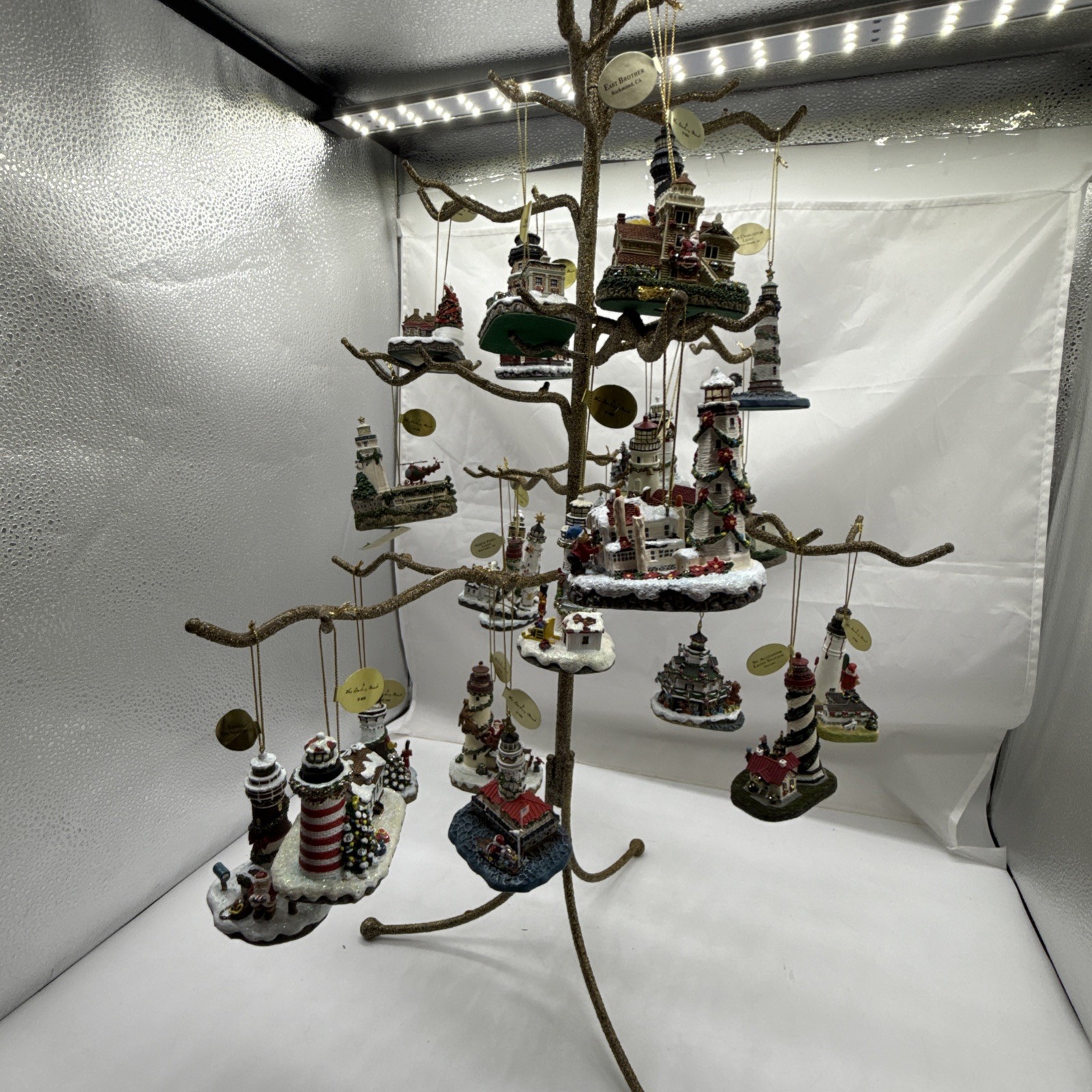 Danbury LIGHTHOUSE Hanging Christmas Tree Ornaments WBOX Lot of 24 Original Tags
