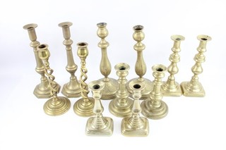 Vintage Brass Candlestick Holders Pairs Of Various Styles & Size 5650g