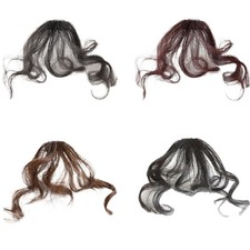 Natural False Bangs Toppers Hairpiece Replacement Curly Fringe Toupee for Daily