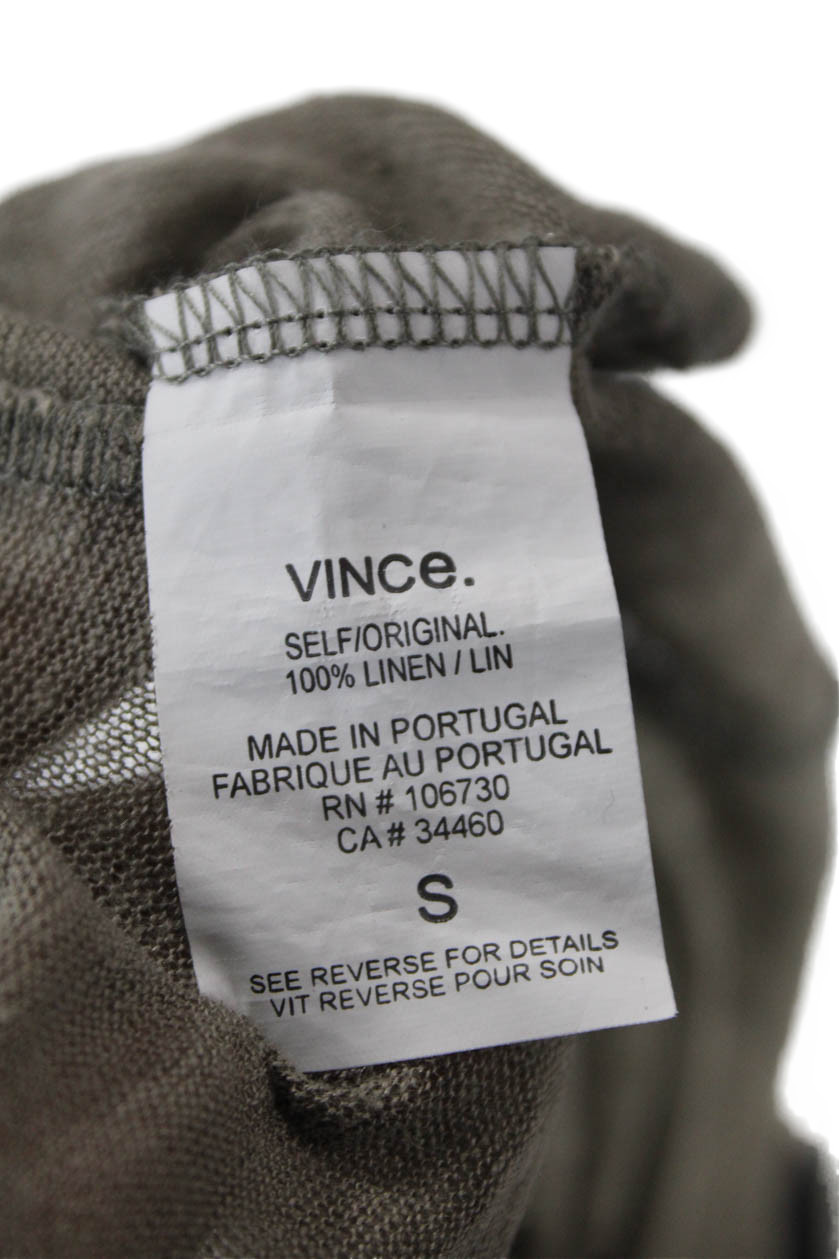 Vince Womens Basic Linen Button-Up Round Neck Lon… - image 5